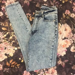 Fashion Nova Acid High Waisted Skinny Jeans 7/8